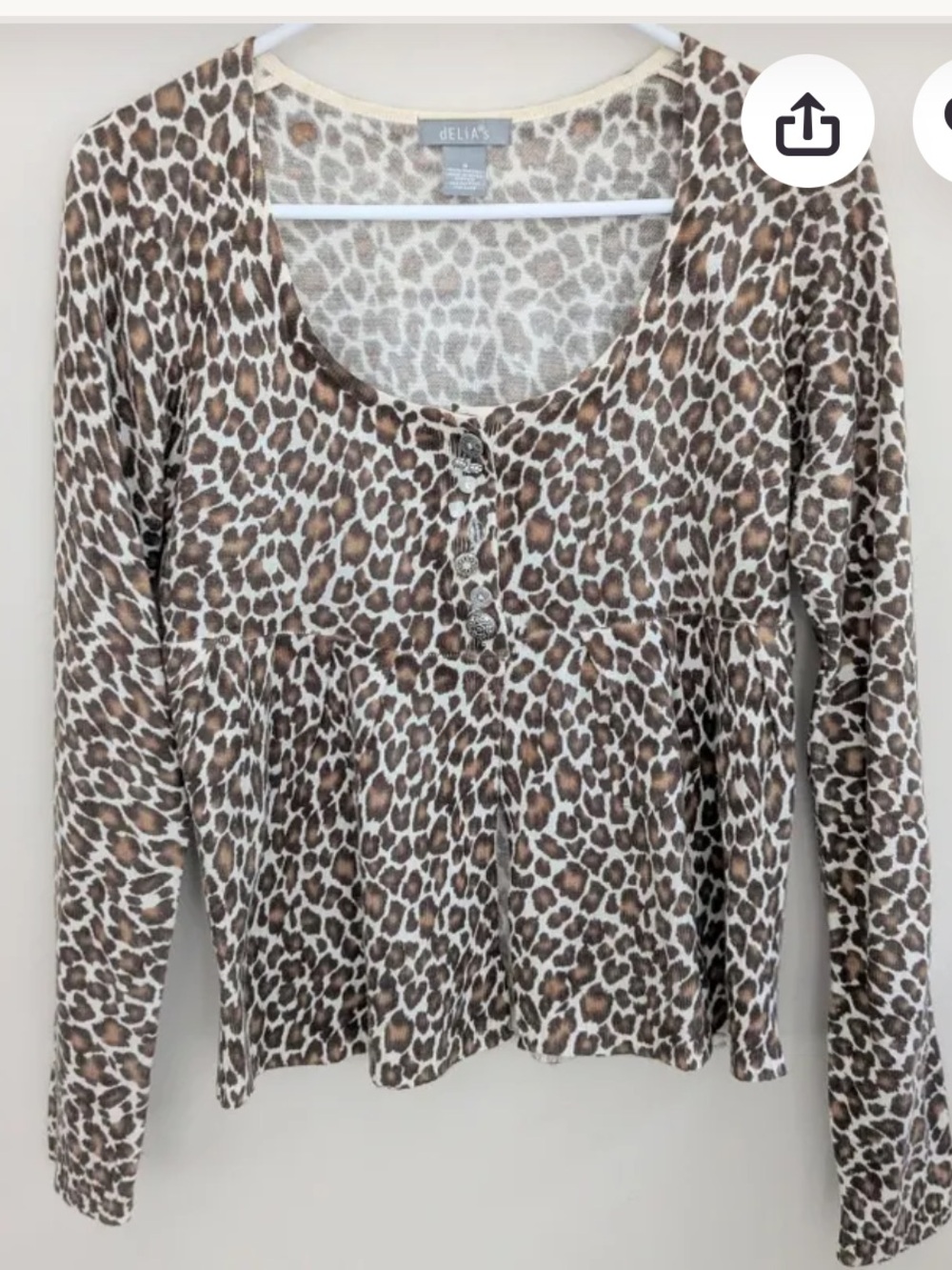 Vintage Cheetah Baby Doll sweater